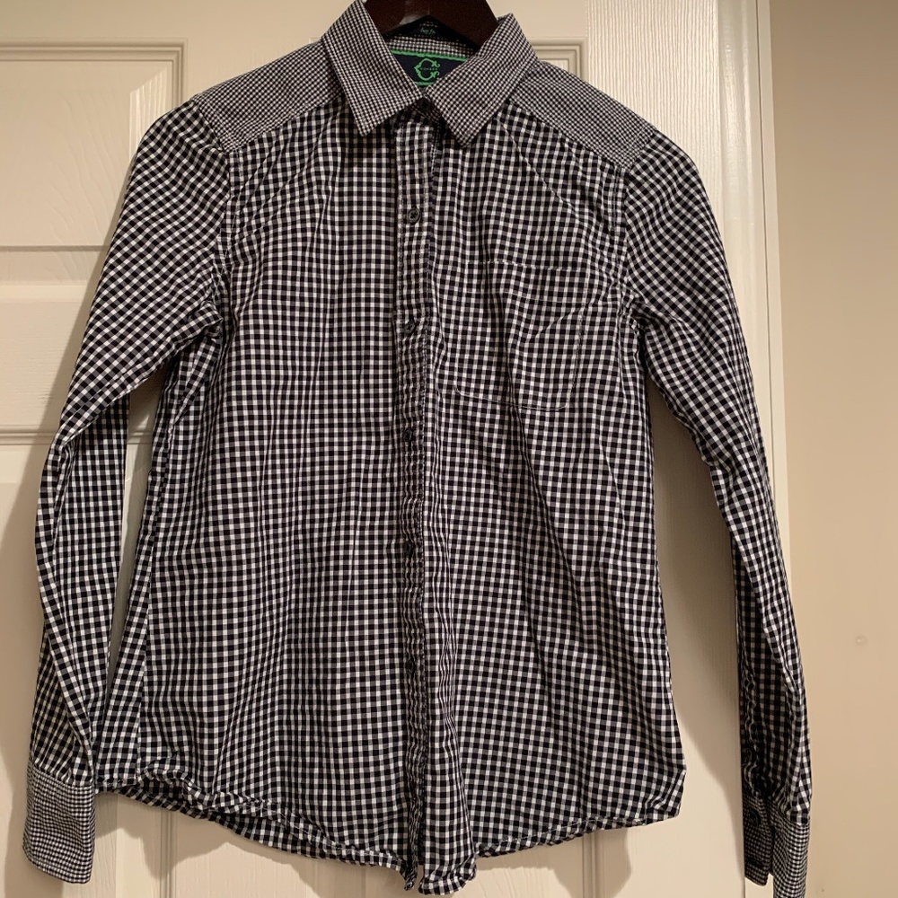 Small Check Gingham Pattern Button-Down Shirt - image 1